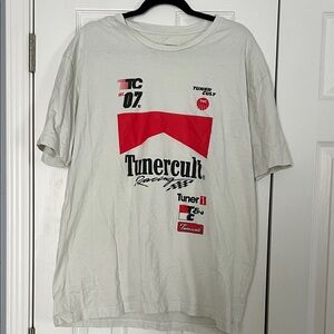 White Graphic Racing T Shirt